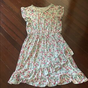 EUC Floral Kids Dress in Pink and White